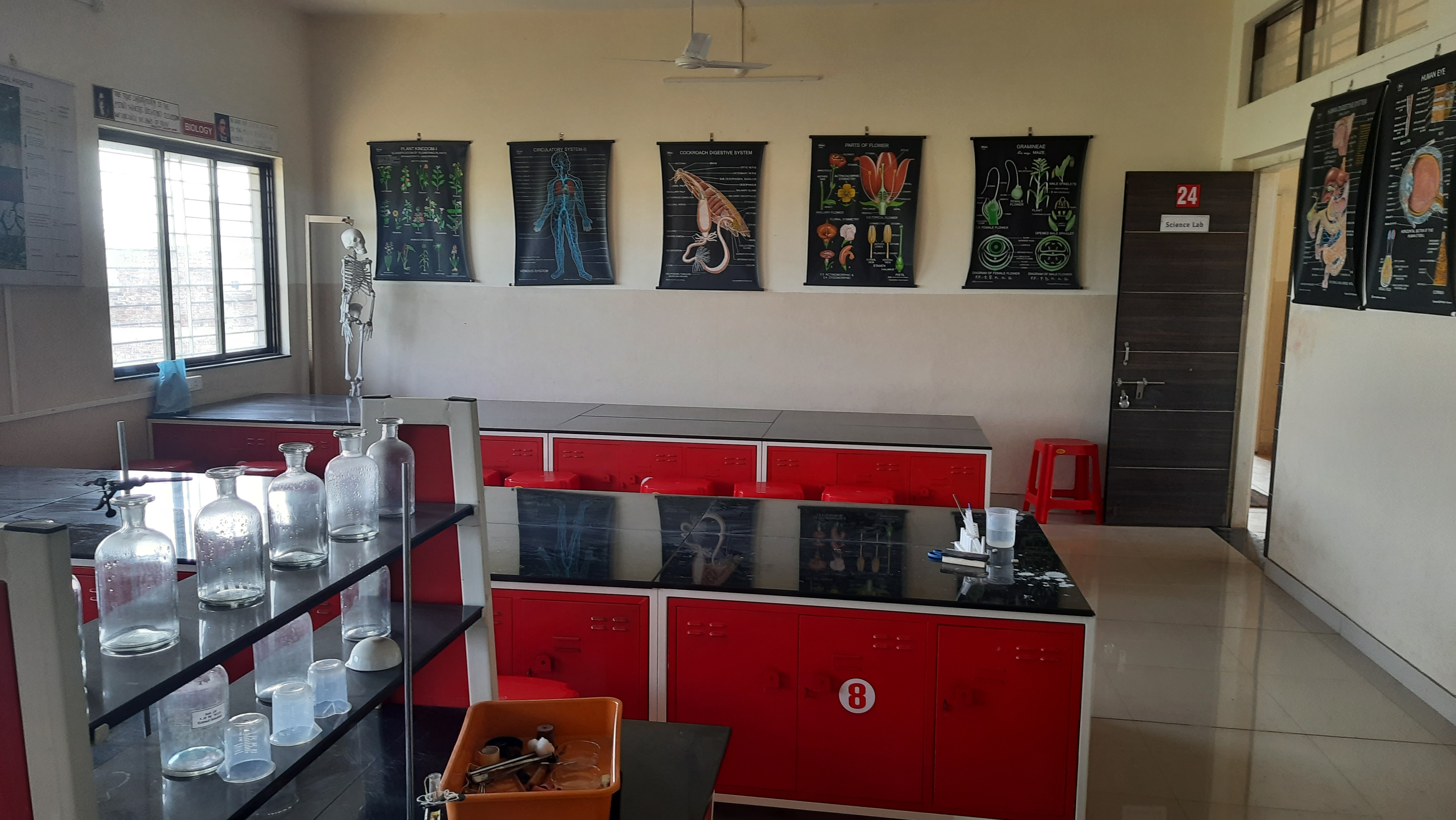 A close-up of scientific instruments in the lab